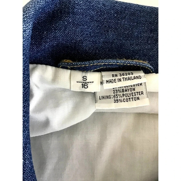 Vintage London Fog Size Small (16) Blue Denim Jean Turbo Jacket - Picture 4 of 14